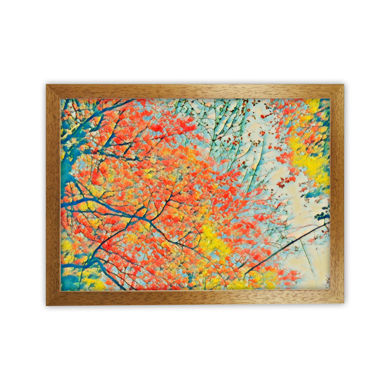 Autumn Is Here - Print on Canvas, 25cm H x 34cm W x 3cm D, Brown Framed