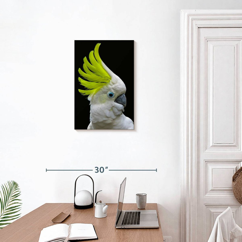 Brampt Yellow Crested Cockatoo, 24" H x 16" W