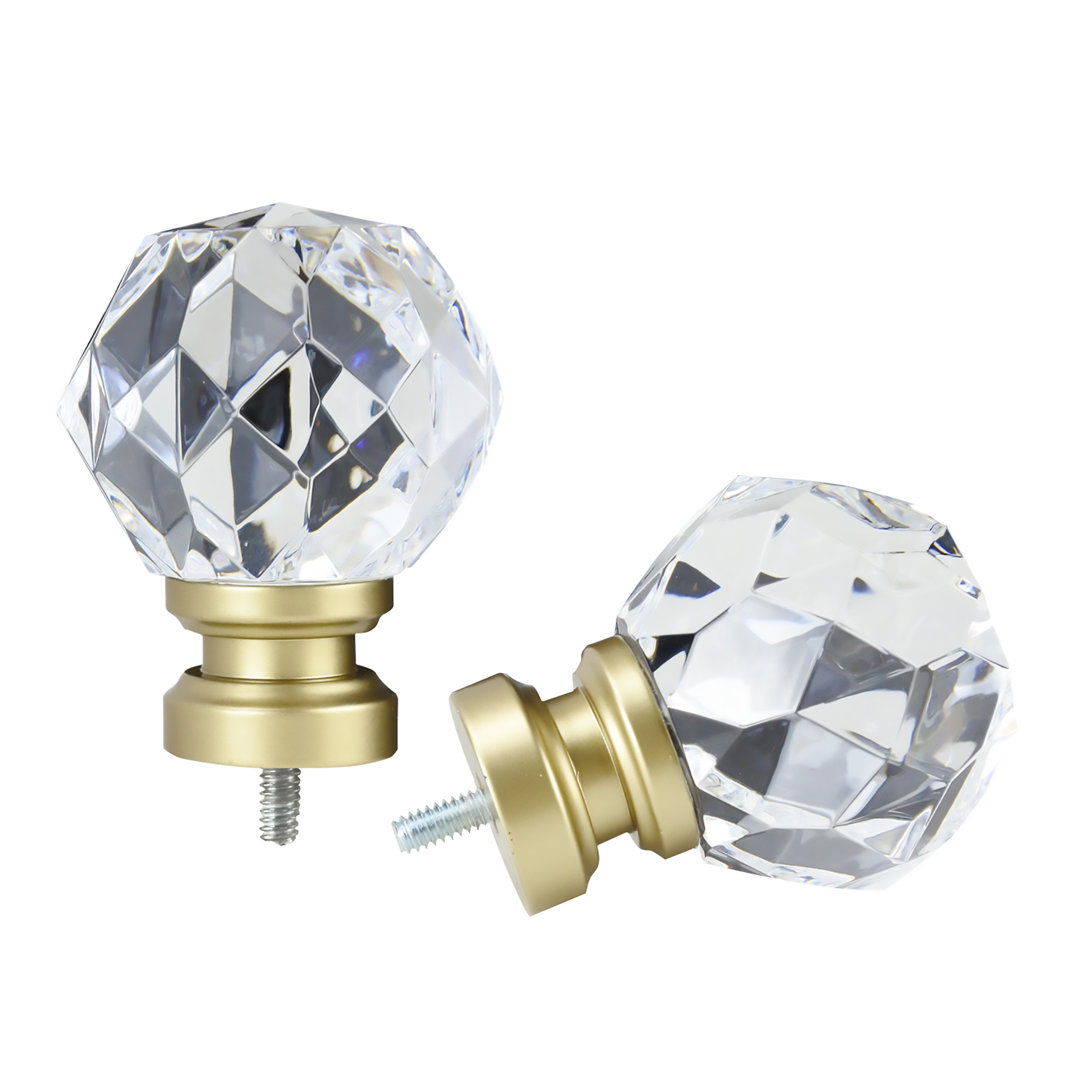 Quameek Finials for Curtain Rod (Set of 2) Mercer41 