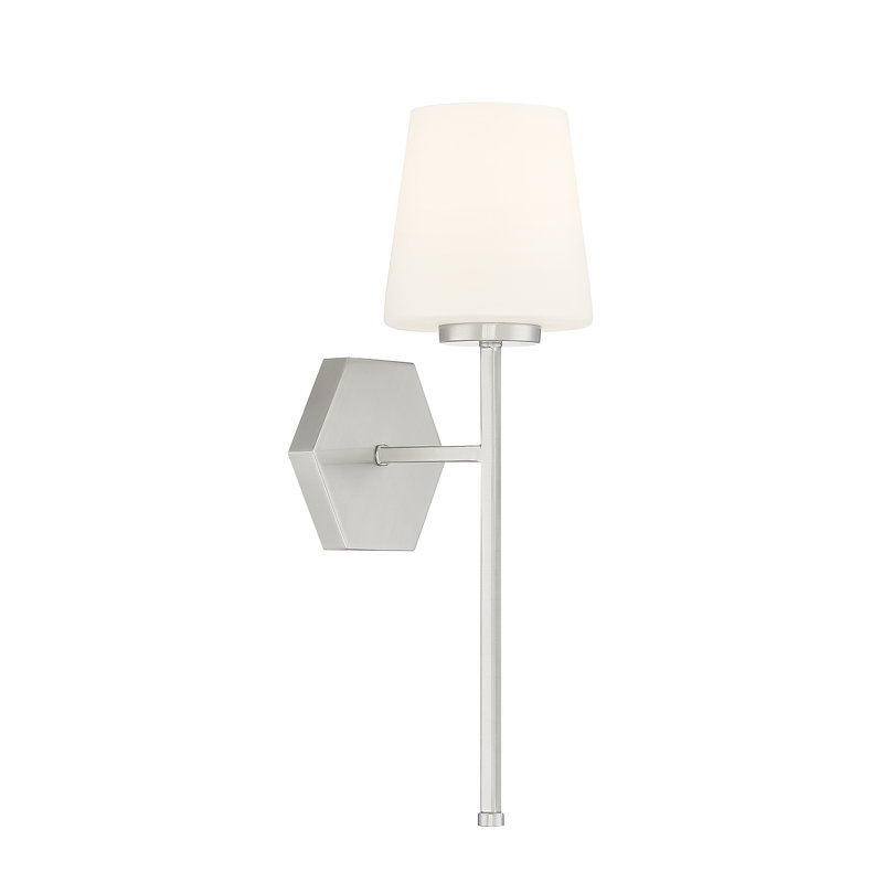 Applique murale Conover à une lumière en nickel satiné, Nickel satiné