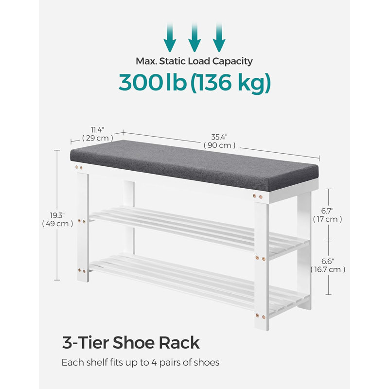 8 Pair Shoe Storage Bench