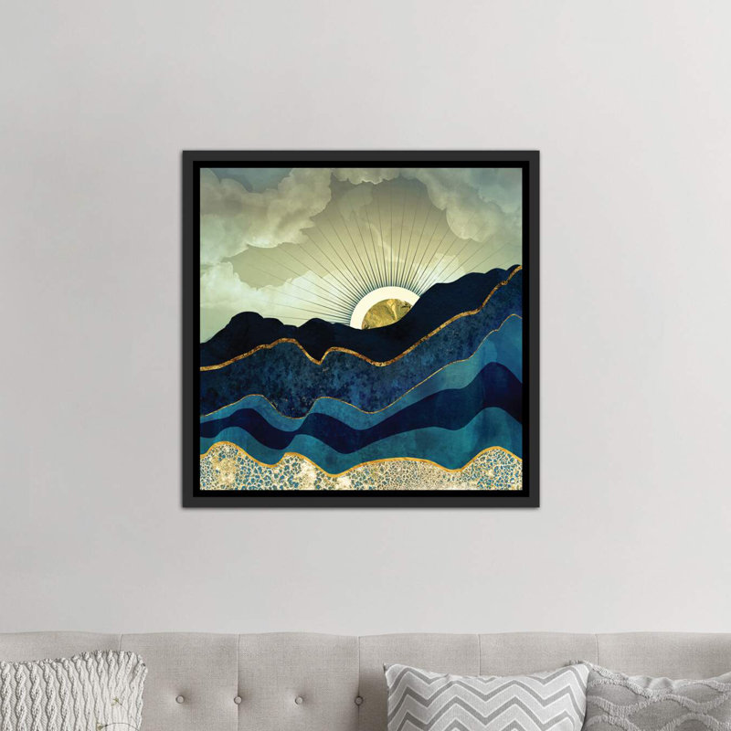 « poteau eclipse » par spacefrog designs-print, Toile avec cadre noir patiné, H 18 po x l 18 po x P 1,5 po, Pas de tapis