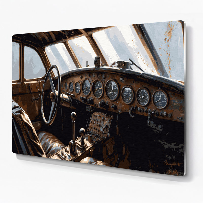 Art de transport en métal brun, H 11 po x l 14 po