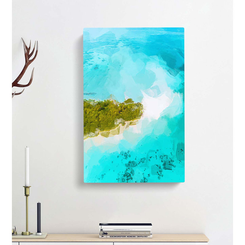 Paradise Island In Abstract - Wrapped Canvas, 76cm H x 50cm W x 3cm D