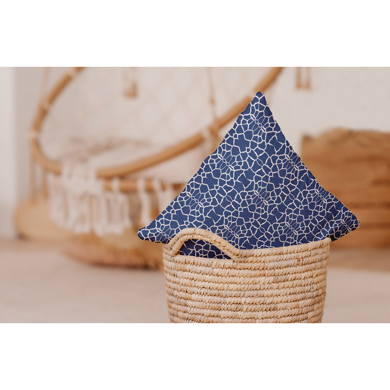 Bee Buzz Accent Pillow with Insert, 20"H x 20"W, Nautical Navy Abstract
