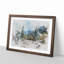 Winter Forest Road Watercolour - Single Picture Frame Print on MDF-56740415-56740424