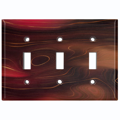 Patterned 3 - Gang Toggle Light Switch Standard Wall Plate