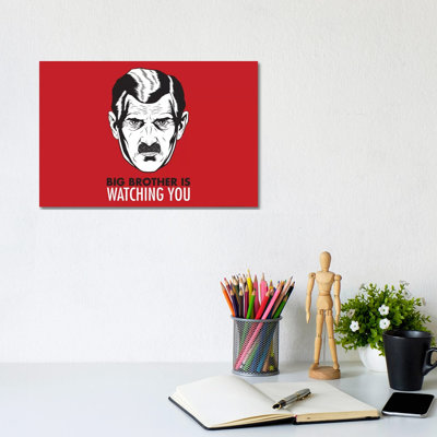 Big Brother Is Watching You 1984, Vintage Poster 1 Piece Wrapped Canvas Wall Art