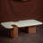 Cream-style vintage marble coffee table-515841982