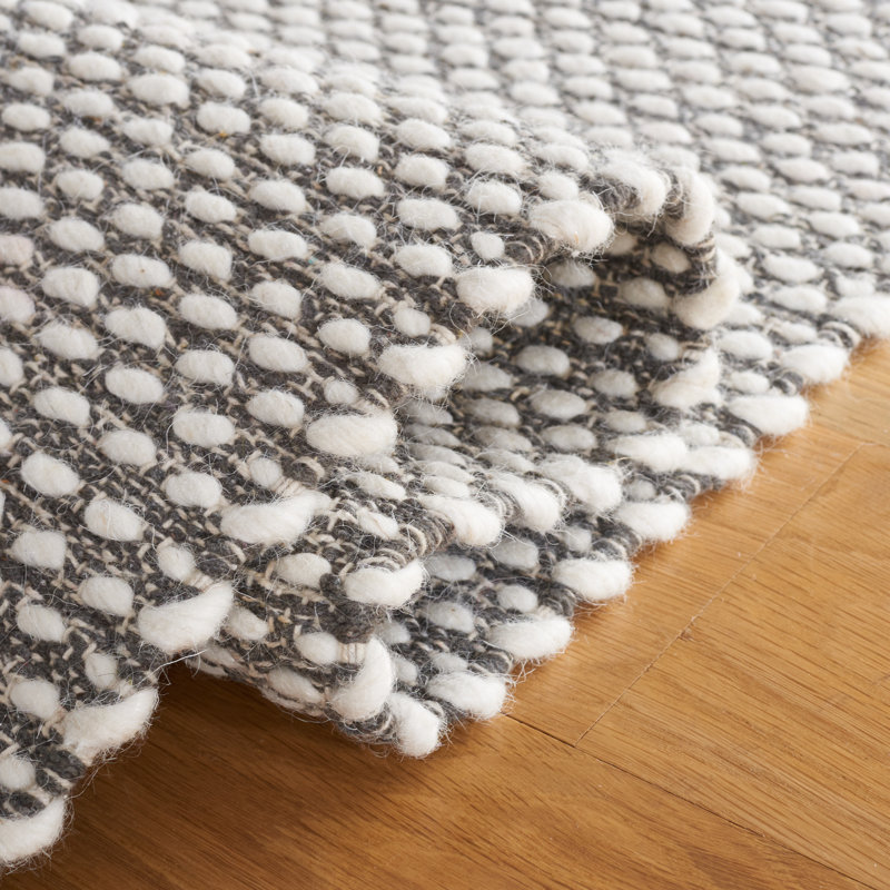 Cacilia Flat Weave Wool/Cotton Rug in Gray, Rectangle 5' x 8'