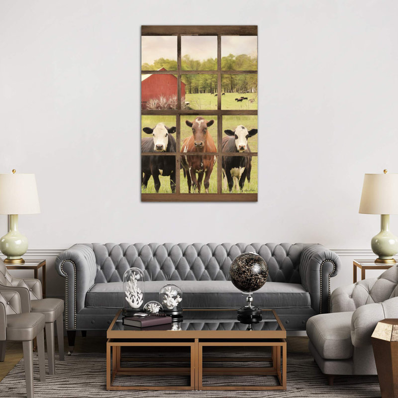 Three Moo View by Lori Deiter - Wrapped Canvas Print, 101.6 cm H x 66.04 cm W x 3.175 cm D
