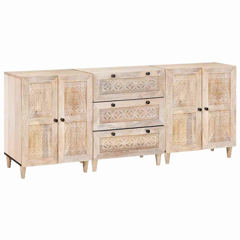 60cm Solid Wood Sideboard, White