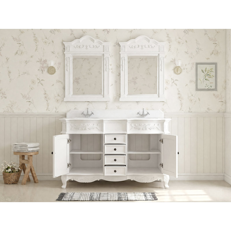 48 Inch Morton Traditional Double Sink Bathroom Vanity Antique W