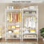 Armoire autoportante robuste - Support à vêtements portatif à 4 niveaux et organisateur pour petits espaces [Blanc] - [Métal / Moderne / Autoportant]