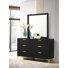 Commode 6 tiroirs avec miroir Tracie - noir et or