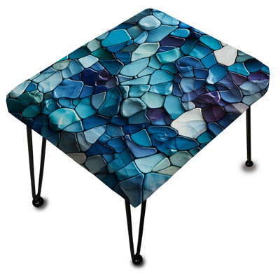 Repose-pieds océan bleu turquoise et turquoise
