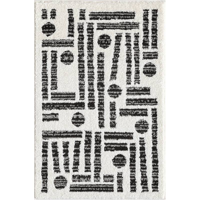 Abani Rugs Olessja Collection NOM110A Cream Grey Geometric Area Rug, Rectangle 2' x 3'