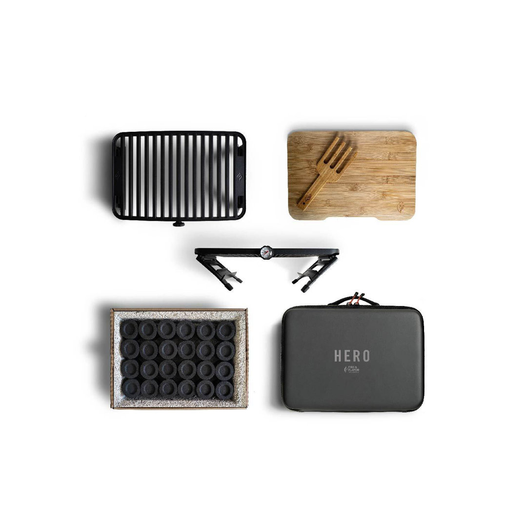 Fire & Flavor 15'' W Portable Charcoal Grill Fire & Flavor