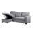 Upholstered Pull Out Sectional Sofa With Chaise-356523958