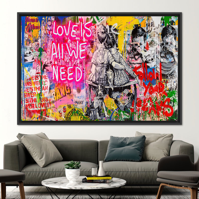 Print on Canvas, 50 cm H x 70 cm W, Black Floater Framed