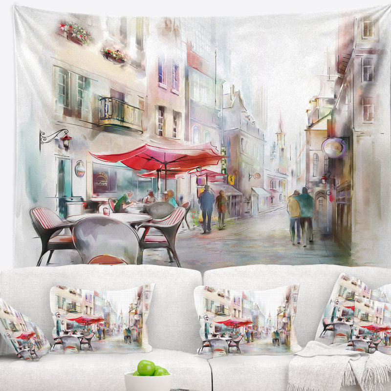 Abstract Polyester Tapestry, 50" H x 60" W