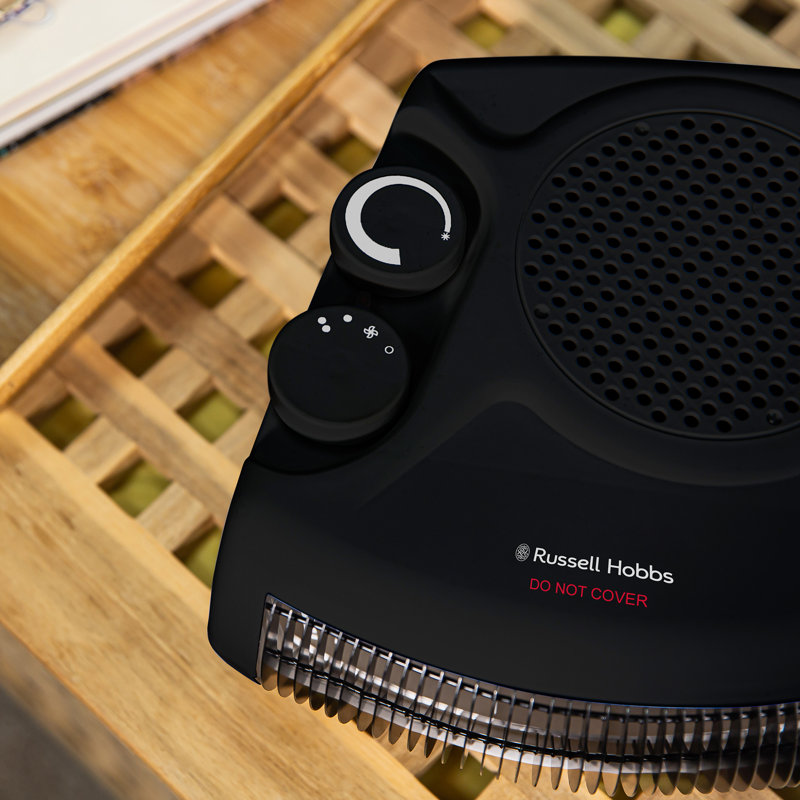 Russell Hobbs 2000W Watt 6826 BTU BTU Electric Compact Space Heater with Adjustable Thermostat, Black
