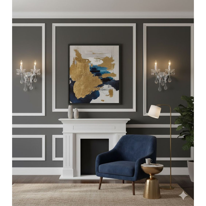 Senaida Transitional 2 Light Crystal Wall Sconce , Clear