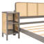 Lit plateforme en rotin 3 pièces avec 2 tables de chevet