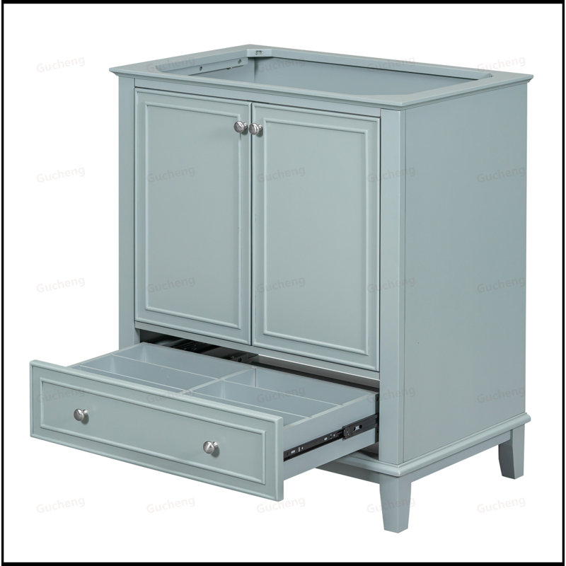 30 Inch Bathroom Vanity Base Only, Light Green