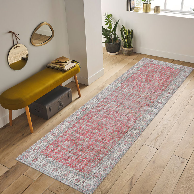 Floral Themed Abstract Print Non Woven Soft Type Rug Ideal for Living Room Bedroom and Office Decor, Runner 2'8" x 9'2"