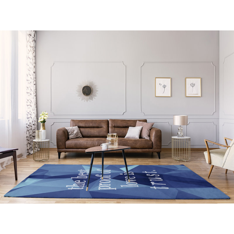 Tapis en simili-gemme love & trust quote, Rectangle 8 pi x 10 pi