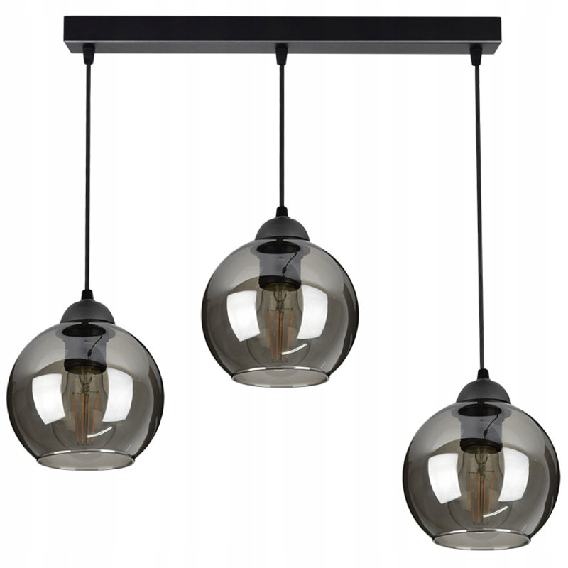 Ball pendant light 3-light Lolas, Aluminium