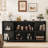 63" W Horizontal Organizer Bookshelf Standard Bookcase Industrial Long Wood Metal Book Shelf for Living Room and Home Office-1744724764