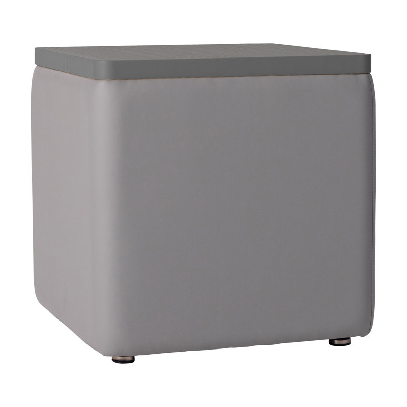 Pro Series Upholstered Square Ottoman Table, Gray/Cosmic