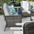 9 - Person Outdoor Seating Group with Fire Pit Table and Cushions-98222506
