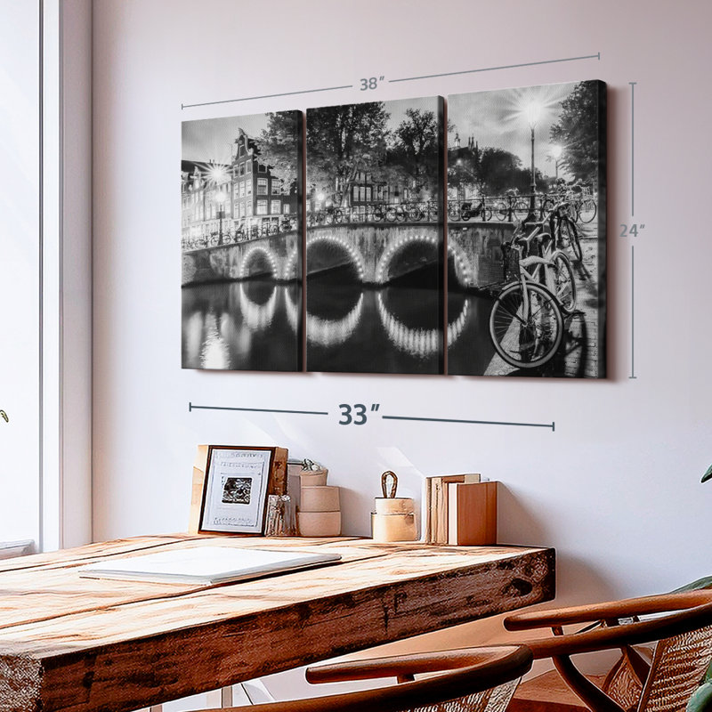 «Modern View Amsterdam», 3 pièces, H 24 po x l 38 po