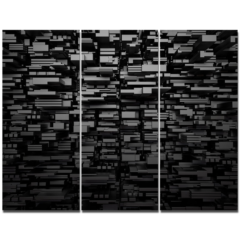 « black 3d geometric background », impression à multiples images sur toile