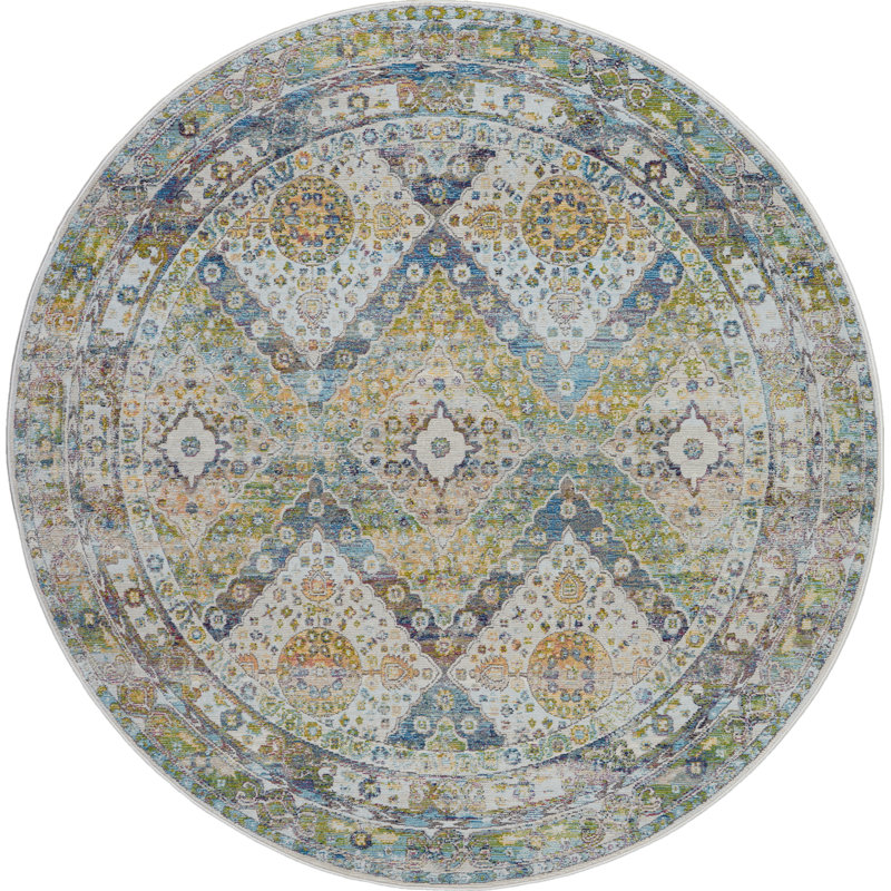 Goldrick Oriental Area Rug, Round 122cm