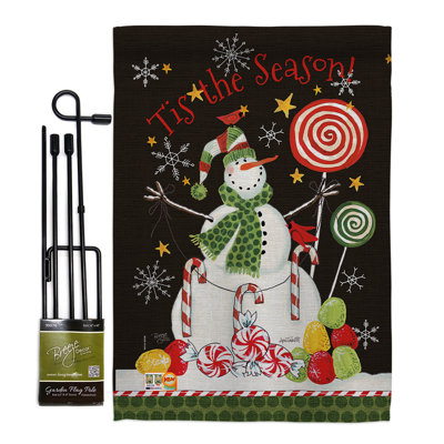 Double Sided 18.5'' H x 13'' W Polyester Christmas Flag Set