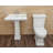 26.5" Tall White Vitreous China Rectangular Pedestal Bathroom Sink Overflow-40144926