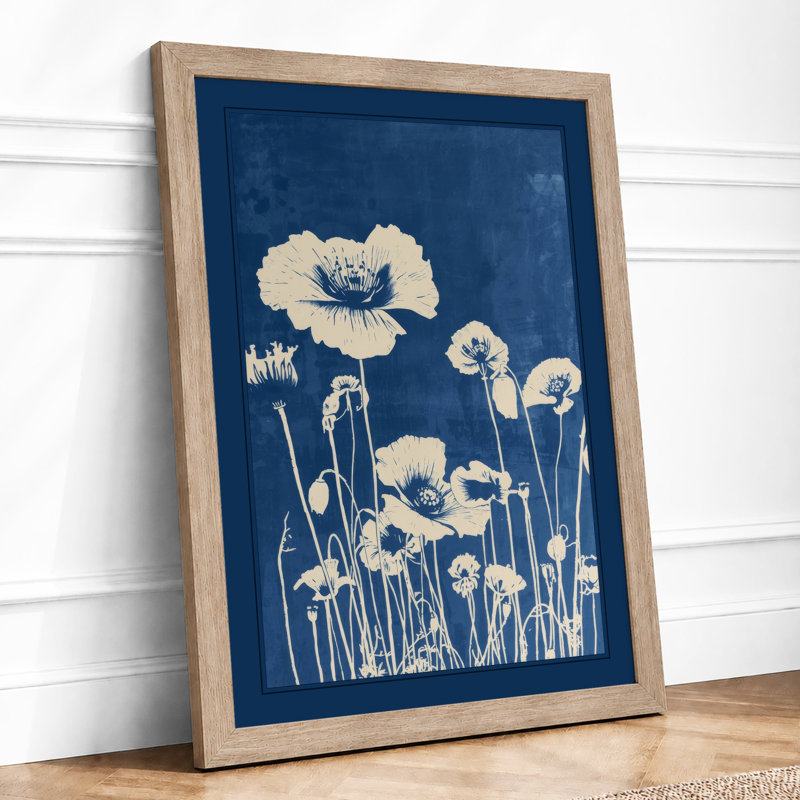 Wildflower Study Botanical - Framed Print, A2 - 59.4 x 42.0 cm, Oak
