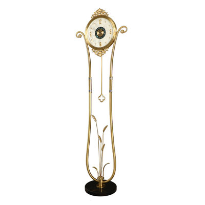 Modern luxury-style brass ear-of-wheat decorative floor clock
