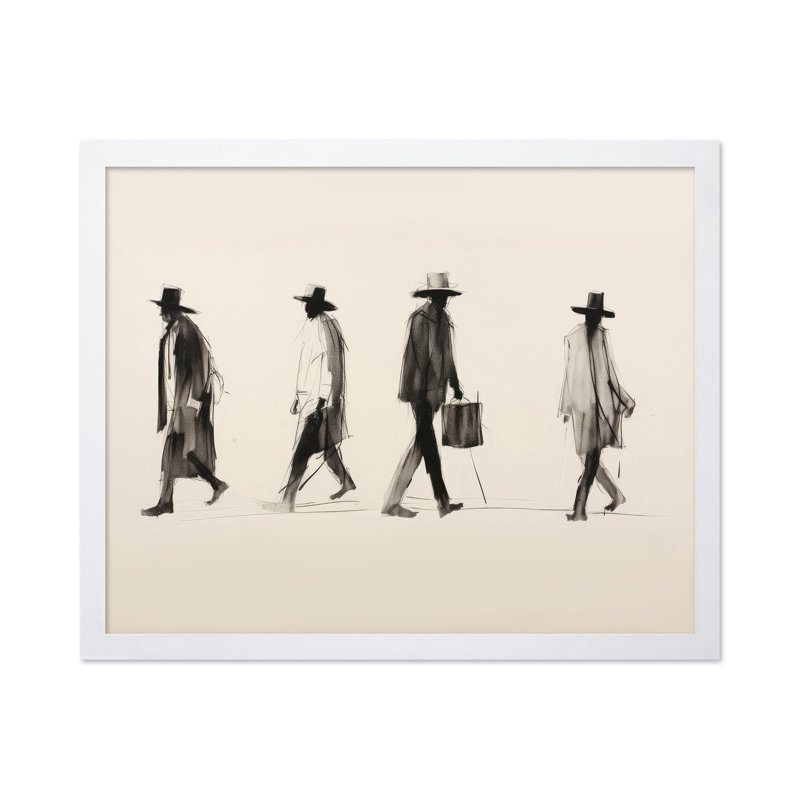 Hommes en costume, Poster, 18"H x 24"W, White Framed