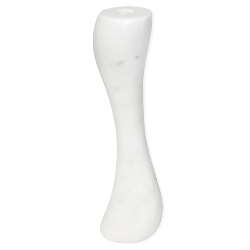 Porte-bougie en marbre blanc Loats, H 10 po x l 3 po x P 3 po
