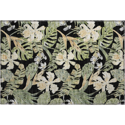 Premium Machine Washable Varroville AMF1708 Floral Rug
