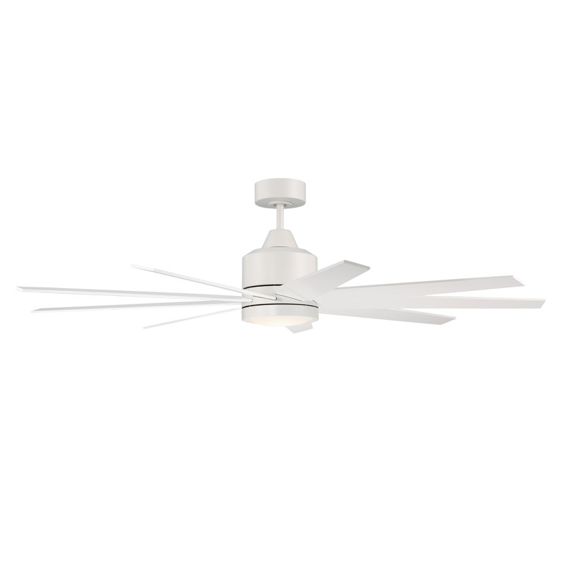 Ventilateur de plafond avec éclairage à DEL, Blanc mat