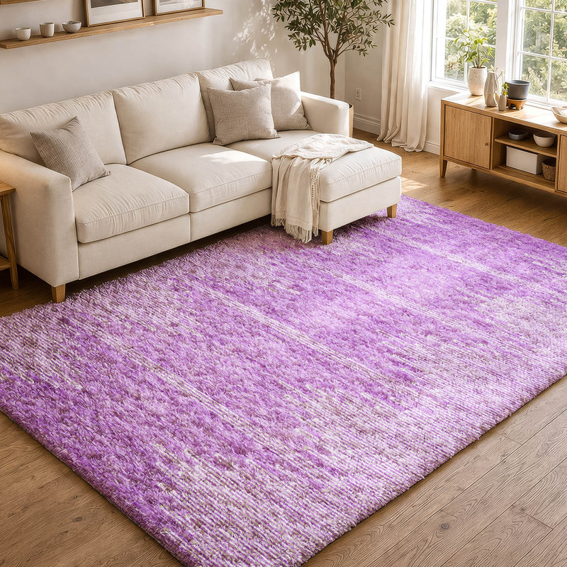 Tapis à poil long de qualité supérieure lavable à la machine ADS647, Lavender, 8' x 10'