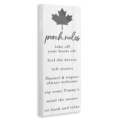 Toile Canadian Porch Rules, design par Lil 'Rue