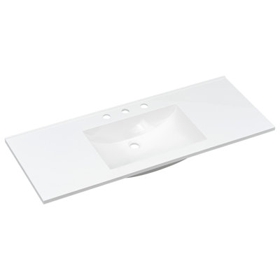 48" Bathroom Vanity Top with Integrated Basin and 3 Faucet Holes