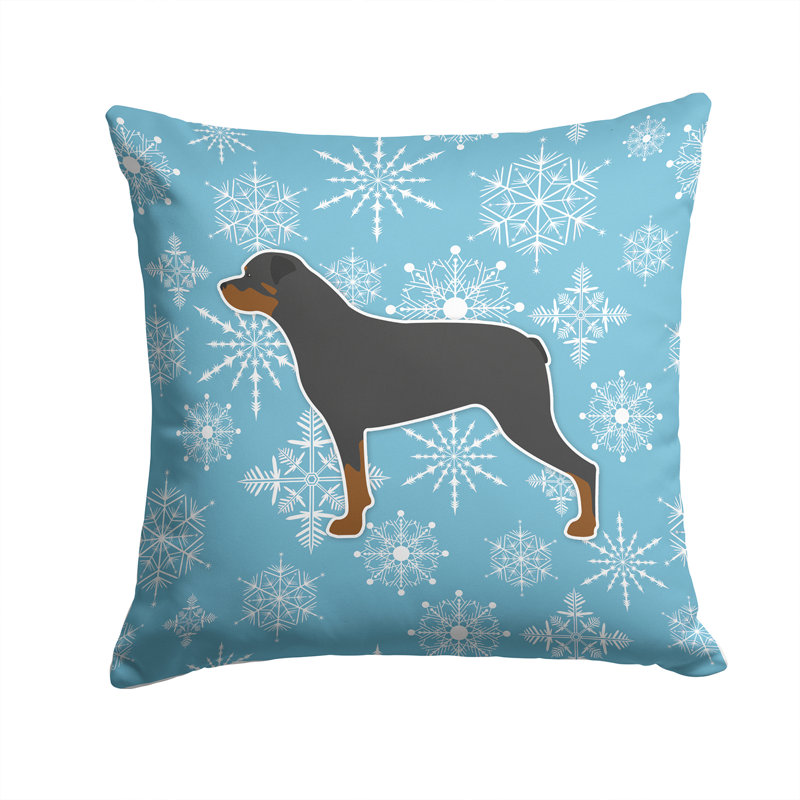 Winter Snowflakes Indoor/Outdoor Throw Pillow, 14" H x 14" W x 3" D